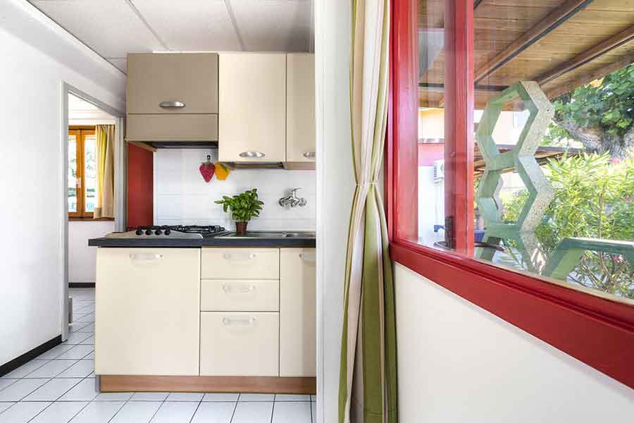 Equipped kitchen of the bungalow